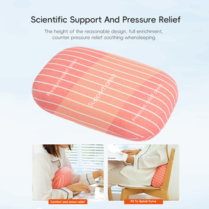 Подушка для сна YUE RISE с полосатым дизайном, <span class=keywords><strong>U</strong></span>-образная, для поддержки шеи, всесезонная, для офиса, из пены с эффектом памяти с медленным восстановлением - Product Image 2