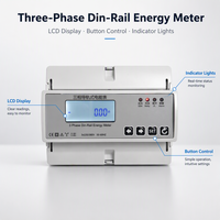 Meter Energi Tiga Fasa DIN Rail AMR IoT 380V 100A Digital KWh Meter untuk Smart Grid dengan Pembacaan Jarak Jauh Cerdas