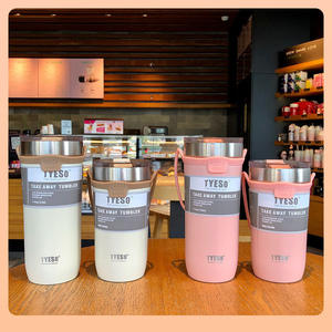 Dernière conception moderne grande capacité en acier inoxydable thermos tasse portable en silicone tasse à café couvercle pour voiture chaud pour l'école - Product Image 4