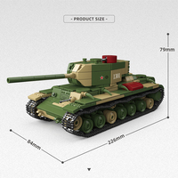 Blocs de construction de char lourd soviétique KV-220, kit de modèle de char à l'échelle militaire, jouet de briques à assembler soi-même pour adultes et enfants