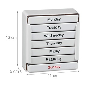 Organizador de Pastillas Semanal Extra Grande, 28 Compartimentos, Color Blanco, en Forma de Cajón, de Plástico, para Gestión del Medicinal - Product Image 1