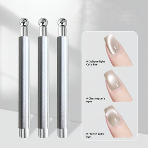 Bâtonnet magnétique double tête pour ongles effet œil de chat, épais et circulaire, pour nail art au gel UV - Product Image 1