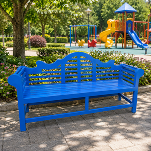 <span class=keywords><strong>Banc</strong></span> d'extérieur en aluminium avec dossier incurvé en forme de vague, revêtement fluorocarboné, résistant aux intempéries, pour place publique et site touristique - Product Image 2