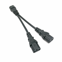 Câble d'alimentation 18AWG IEC C14 vers IEC C13, séparateur en Y C14 vers 2*C13, câble d'alimentation CA