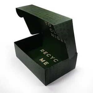 Caixa dobrável de papel verde para avião, caixa de papelão ondulado personalizada para impressão, preço baixo, papelão ondulado, fabricação de caixas para correspondência