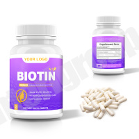 Capsules de Biotine Calcium 25000mcg OEM Vitamines pour la peau et les ongles Supplément de collagène capsules de biotine pour la croissance des cheveux