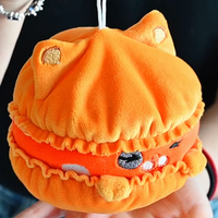 Porte-clés personnalisé professionnel ont un son dessin animé alimentaire forme pendentif jouets en peluche porte-clés pour les filles