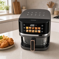 Penggorengan Udara Listrik 80-200C Timer 60 Menit 1200W 220-240V Hasil Renyah Perlengkapan Dapur Produsen Peralatan Masak KA46002