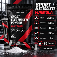 Mélange d'électrolytes instantané sans sucre OEM pur, boisson hydratante, suppléments sportifs, poudre de boisson électrolytique personnalisée