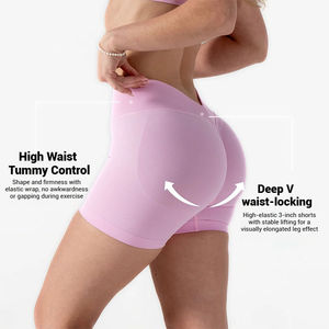 Shorts Deportivos de Cintura Alta para Mujer, con Espalda en V, Efecto Levanta Glúteos, Control de Abdomen, Sin Costuras, Suaves y Elásticos, para Gimnasio, Yoga, Running - Product Image 2