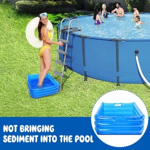 PVC Inflatable Foot Bath Basin 13*13*5.5 Inch Blue Color Foot Soaking Bath Basin for <b>Pool</b> Entry Ladder Above Ground <b>Pool</b> - Product Image 5