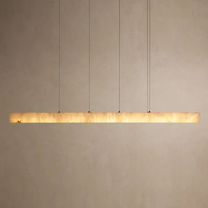 נברשות שיש טבע ליניארי הוביל מותרות תליון אור סלון alabaster - Product Image 1