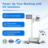 Nouvelle machine de marquage de date à code UV laser volant en ligne 5W 10W 15W 355nm facile à utiliser pour la ligne d'assemblage et les bouteilles cosmétiques