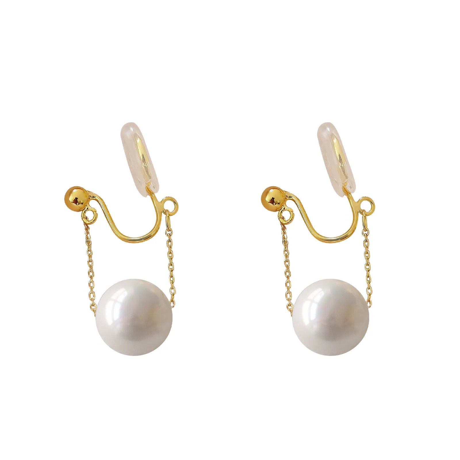 Trendy 2023 Jewelry Pearl Pendant 14k Gold Plated Clip On Earrings Mosquitonon Beaded Earrings Tarnish Women Accessories
