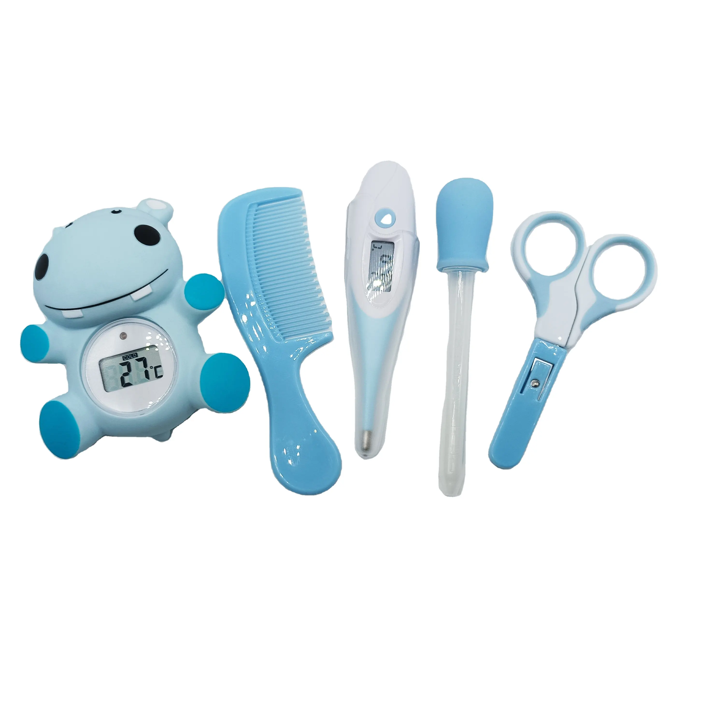 Baby crooming set with baby bath thermometer