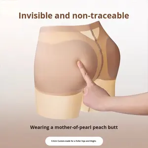 Culotte sculptante sans couture en nylon fin avec coussinets de fessier naturels pour rehausser les fesses, outil de lifting des fesses pour femme, effet fesses de pêche - Product Image 4