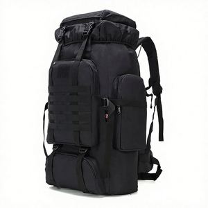 Sac à dos de randonnée unisexe en denim et nylon 70L/100L, sac à dos de camping Molle 3 jours pour l'escalade - Product Image 1