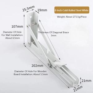 Thickened Folding Bracket Universal Shelf Foldable Wall Wall Fixed Right Angle Support Support Bracket Triangle <strong>Other</strong> <strong>Hardware</strong> - Product Image 2
