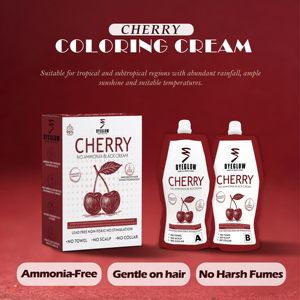 Dyeglow <strong>Cherry</strong> <strong>Hair</strong> <strong>Dye</strong> 500ml*2 Ammonia Free <strong>Hair</strong> Color <strong>Dye</strong> Black with Plant Extract for Sensitive Scalp and Long Lasting Color - Product Image 1