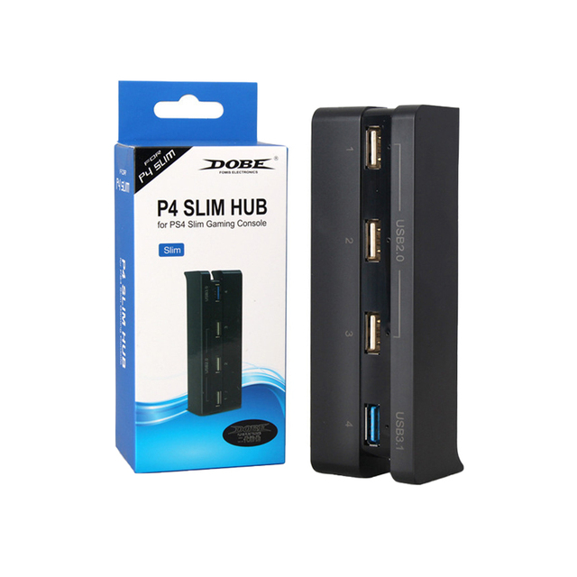 Factory 4 in 1 P4 Slim Hub 2.0 3.0 Interface USB Hubs Station Black Gaming Console Extensive Hub Converter Gaming Accessories