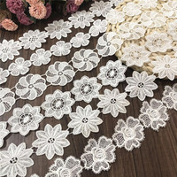 LS488 broderie de fleurs soluble dans l'eau dentelle polyester soie vêtements patch applique pour vêtements pour femmes