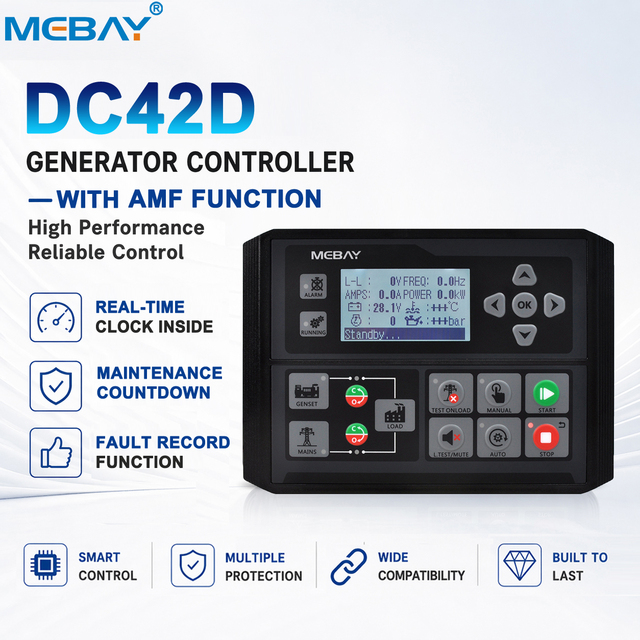 MEBAY Diesel Generator Control Panel DC42D MK4 with High Temperature Alarm