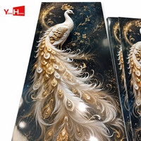 Panneau mural en PVC UV effet marbre, aspect pierre brillant, revêtement intérieur pour chambre, hall, espace commercial
