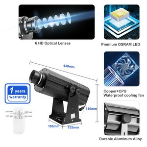 TMUT 200W IP67 Waterproof Aluminum Alloy 8500K 22000 Lumens Outdoor Indoor Custom Advertising Gobo LED Logo <b>Projector</b> <b>Light</b> - Product Image 6