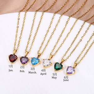 Collier tendance Bling Bling avec pendentif lune et cœur entièrement serti <span class=keywords><strong>de</strong></span> diamants, chaînes multicolores en zircon cubique, plaqué or, cadeau pour femme - Product Image 3