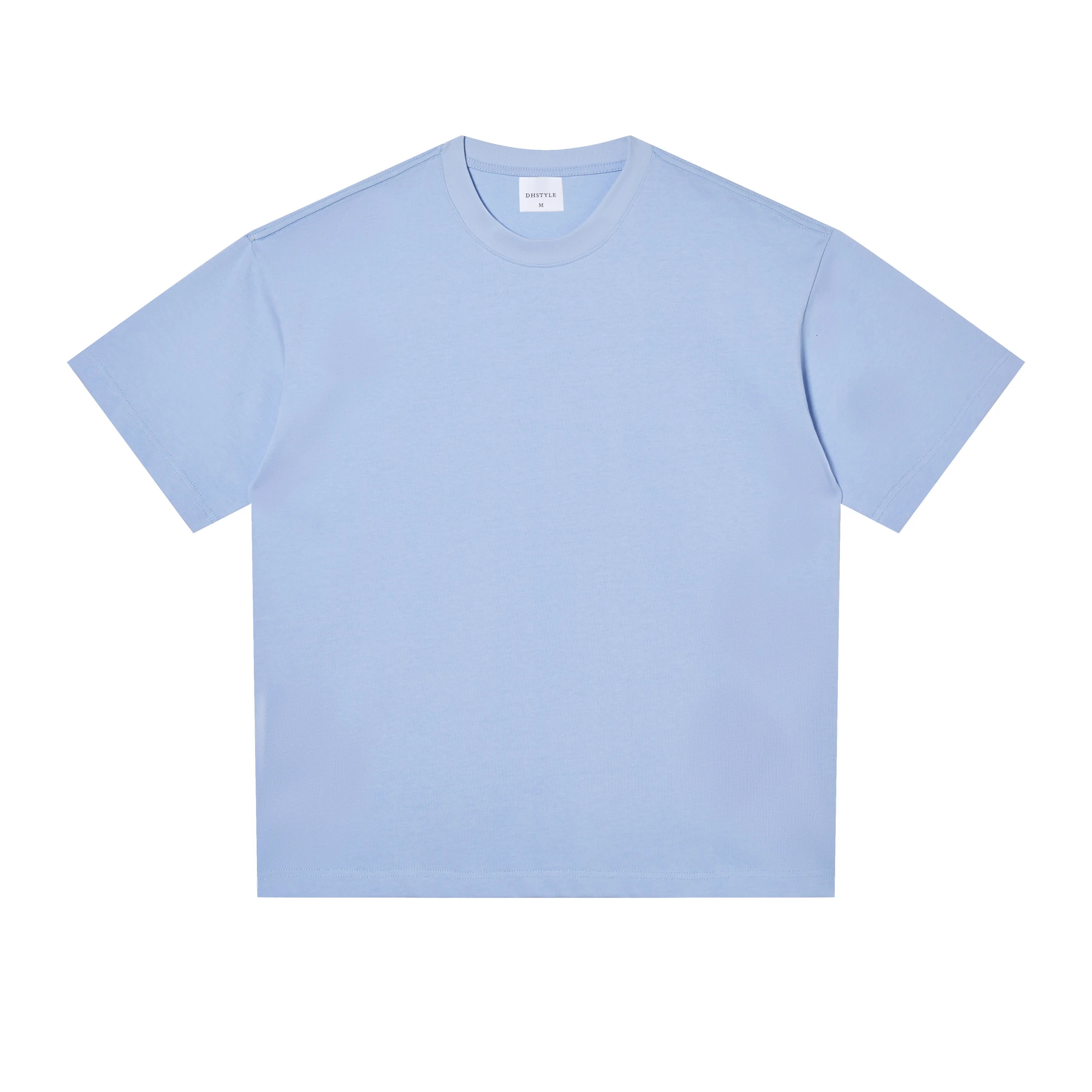 270GSM-Werk hochwertig Großhandel 100 % Baumwolle Gefühl Polyester-T-Shirts individueller Druck weiß schwarz blau einfarbiges T-Shirt