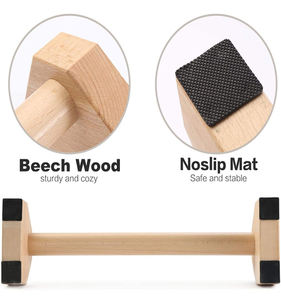 Logo personalizado grabado madera maciza paraleletes barras paralelas soporte push-up SIDA estilo ruso ejercicio soporte ruso - Product Image 6