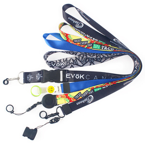 Stylish High Quality <b>Polyester</b> Fashion Carabiner Key Holder Neck <b>Lanyard</b> with Custom Logo Thermal Transfer Printing - Product Image 1