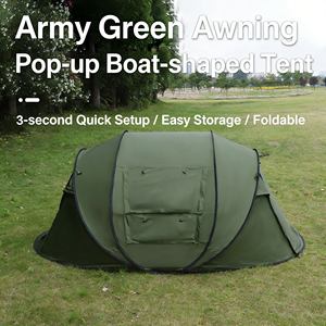 Abri Pop-Up Imperméable et Résistant au Vent avec Coutures Scellées et Fermetures Éclair Robustes pour les Nuits de Camping Par Temps Tempêteux - Product Image 4