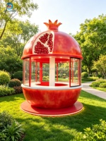 Conteneur d'expédition artistique en fibre de verre, personnalisé en usine, grand et moderne, pour stand de vente de fruits en extérieur