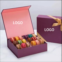 Boîte d'emballage de macaron de luxe personnalisée en usine avec fenêtre boîte à gâteau Biscuit chocolat boîte à cupcake donut