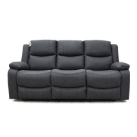 GEEKSOFA Ensemble de canapés inclinables gris foncé de luxe avec haut-parleur Bluetooth