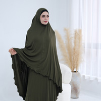 Nouvelle collection en gros de robes musulmanes turques de haute qualité, burqa modeste de longueur totale, abaya pour fille, ensemble deux pièces en jersey, jilbab pour la prière