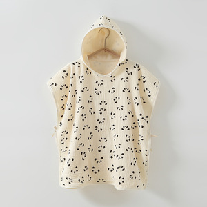 Capa de muselina <span class=keywords><strong>para</strong></span> niños Toalla de baño con capucha 100% algodón orgánico Muselina Bebé Poncho con capucha - Product Image 2