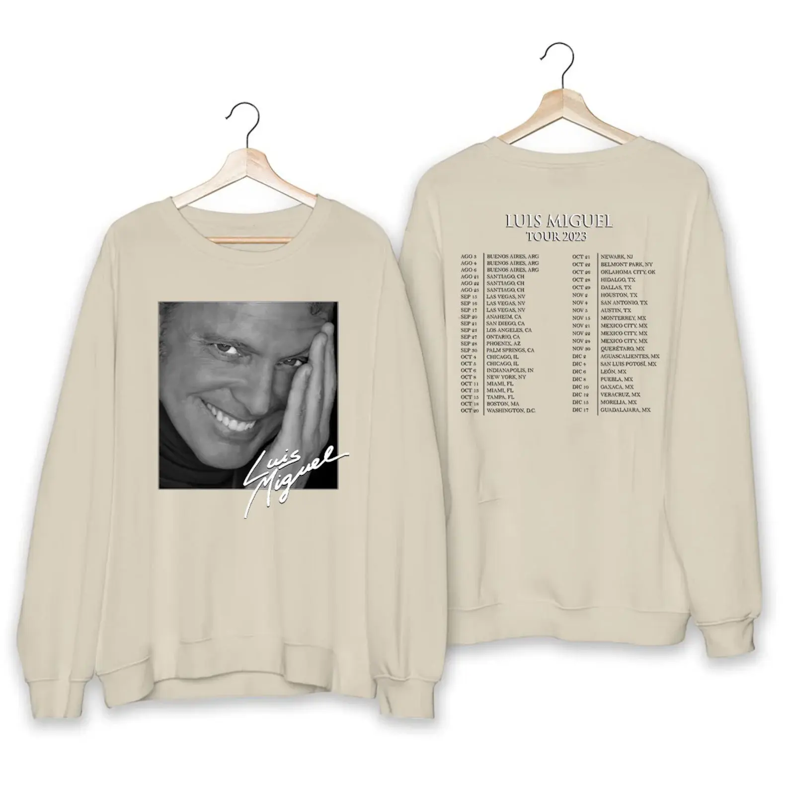 Nuevo 2023 invierno Luis Miguel personaje doble cara estampado manga larga Sudadera Mujer Casual Jumper con capucha