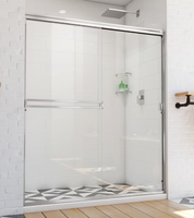 Porte de douche coulissante Baide BD-003A certifiée CE/GS/WATER, en alliage d'aluminium antirouille, étanche, verre trempé de 6 à 10 mm d'épaisseur, silencieuse