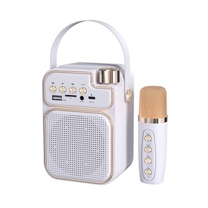 Altavoz portátil con micrófono, ranura para tarjeta USB TF, batería recargable para ejercicios de fitness - Product Image 1