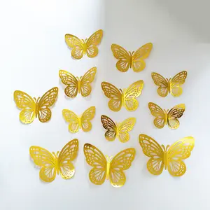 Yeni buket dekoratif kelebek çiçek dükkanı parti malzemeleri pvc üç boyutlu kelebek