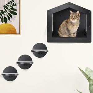 Étagère d'escalade murale en bois pour chat sur mesure <span class=keywords><strong>canapé</strong></span> 1 appartement pour chat et 3 grandes marches pour chat avec patins à gratter escalade intérieure - Product Image 3