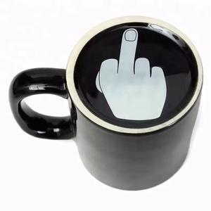 <strong>Middle</strong> <strong>Finger</strong> Creative Ceramic Water Cup with Printed Design Bottom Large-Capacity Office Water Cup and <strong>Mug</strong> - Product Image 5