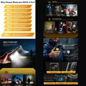 Smartphone robuste <span class=keywords><strong>Blackview</strong></span> ROCK 2 Pro, batterie 15000 mAh, écran 6,67 pouces, 8 Go/256 Go, 4G, Android 16, NFC, TÉLÉPHONE MOBILE - Product Image 3
