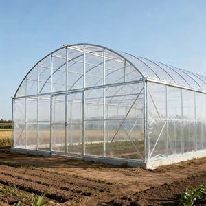 Grande serre tunnel simple pour légumes 8x30m, film PE, structure en acier galvanisé à chaud, personnalisable pour la culture de tomates et de fleurs - Product Image 1