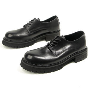 Chaussures habillées et Richelieu en cuir pour hommes, de style italien rétro, de haute qualité, avec lacets, semelle épaisse, fabriquées à la main, pour affaires et occasions décontractées - Product Image 2