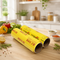 Film alimentaire PVC 8mic de haute qualité, 50 cm, anti-humidité, usage domestique, rouleau jumbo, film étirable en plastique de qualité alimentaire