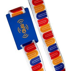 Pulsera de sublimación RFID de plástico NFC con estampado de poliéster de diseño personalizado con etiqueta RFID de PVC duro para deporte de baloncesto - Product Image 3