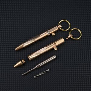 Bolígrafo de Metal Antiguo de Latón con Mecanismo de Acción Rápida, Personalizado, Promocional, para Exteriores, para Aliviar el Estrés, con Llavero, 0.5mm - Product Image 4